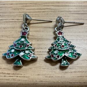 Christmas Tree Earrings *Missing Backs*